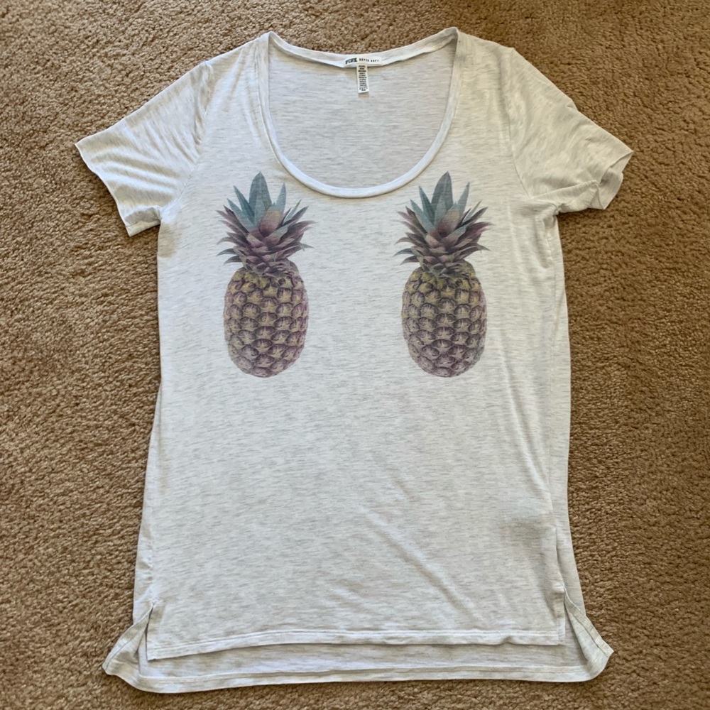 VS PINK pineapple tee sz XS super soft